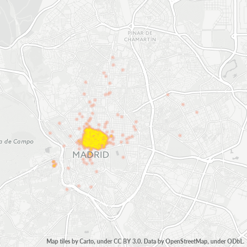 28004 Mapa de calor de densidad empresarial