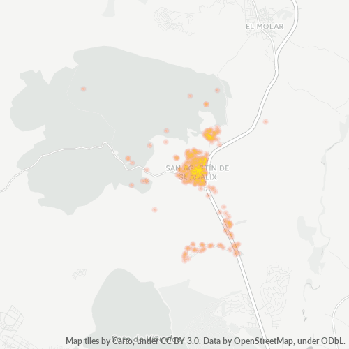 28750 Mapa de calor de densidad empresarial