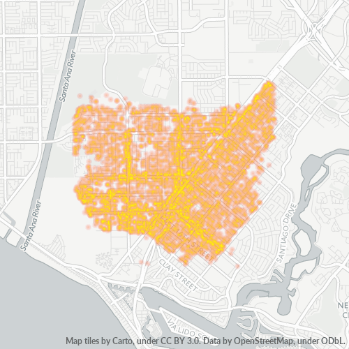 92627 Business Density Heatmap
