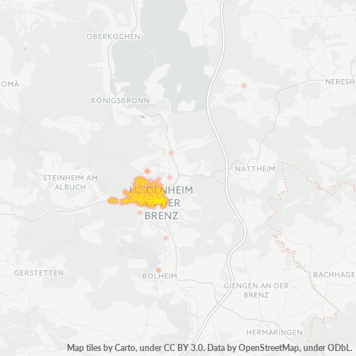 Heatmap für plz 89518