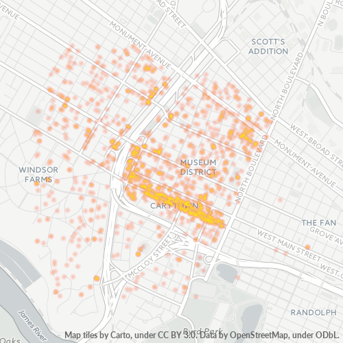23221 Business Density Heatmap