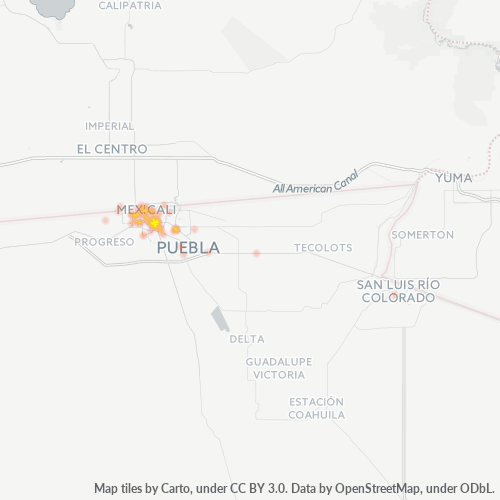 21360 Mapa de calor de densidad empresarial