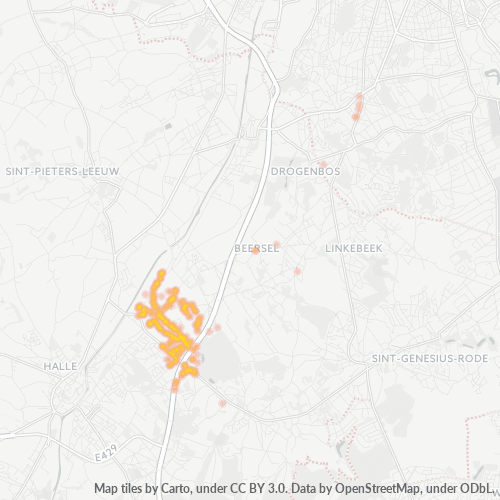 Heatmap voor postcode 1654