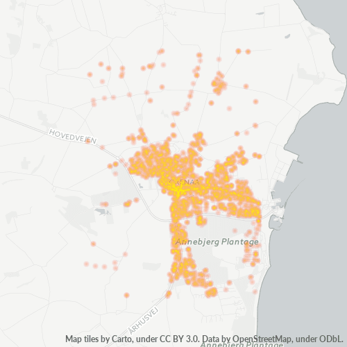 8500 Heatmap over forretningstæthed