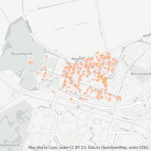 Heatmap voor postcode 2717