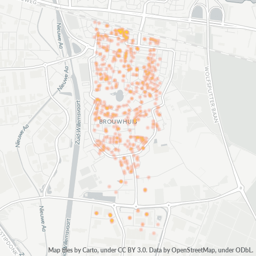 Heatmap voor postcode 5704