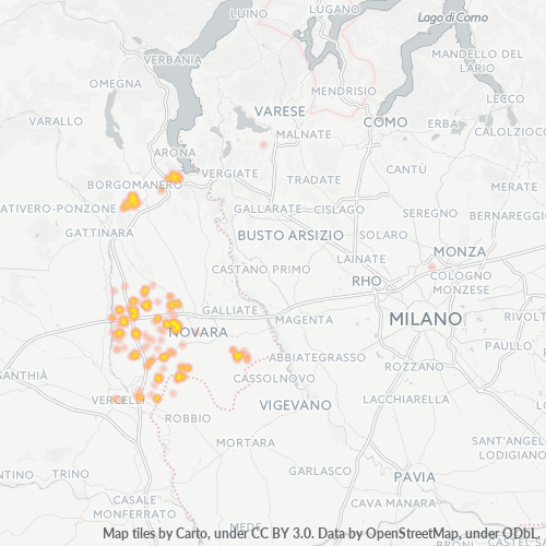 28060 Mappa di concentrazione per la densità di aziende