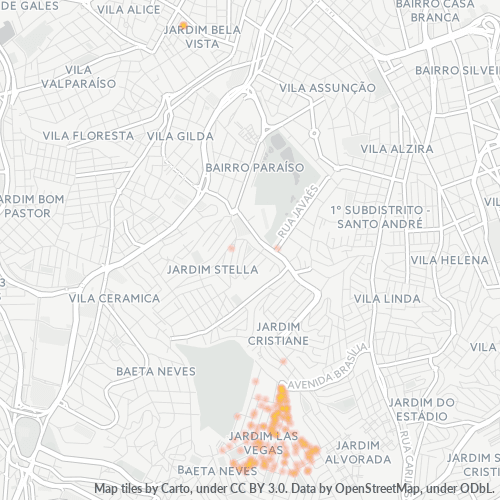 09182-000 Mapa de calor de densidad empresarial