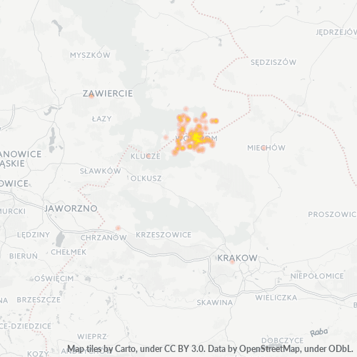 32-340 Mapa intensywności działalności gospodarczej