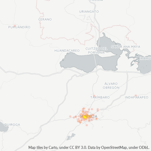 58010 Mapa de calor de densidad empresarial