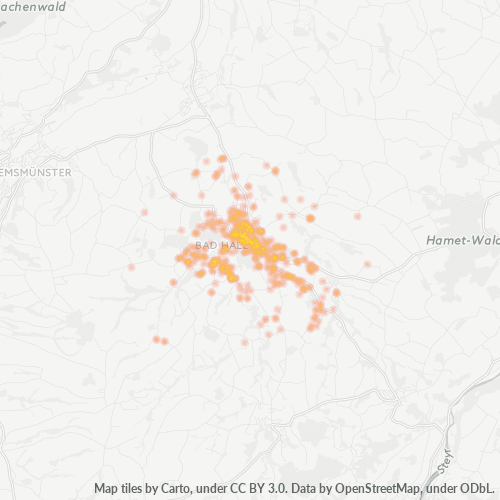 Heatmap für postleitzahl 4540