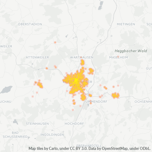 Heatmap für plz 88400