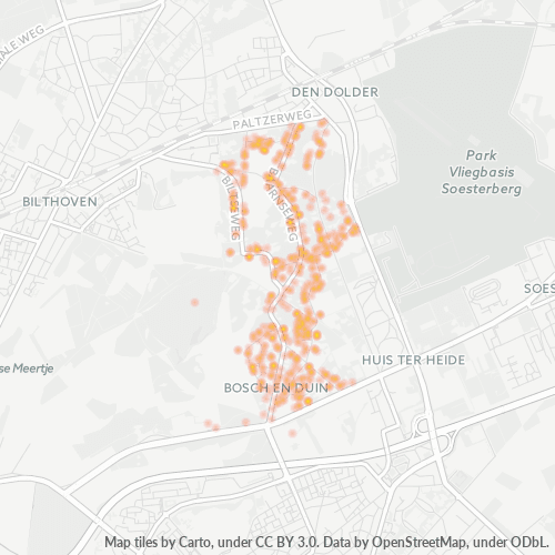 Heatmap voor postcode 3735