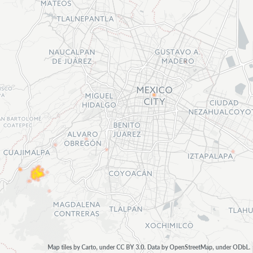 01830 Mapa de calor de densidad empresarial
