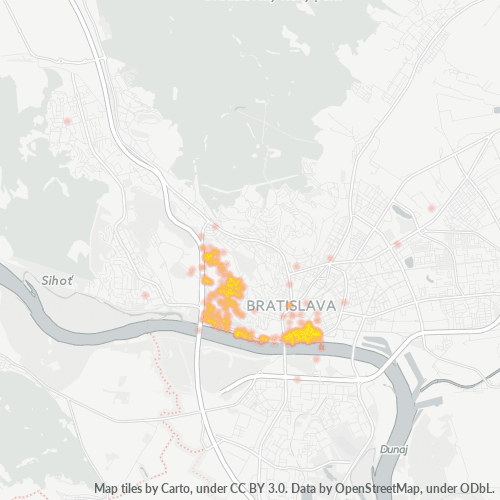 811 02 Teplotná mapa obchodnej hustoty