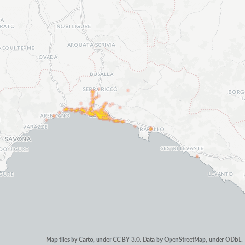 Mappa di calore per cap 16100