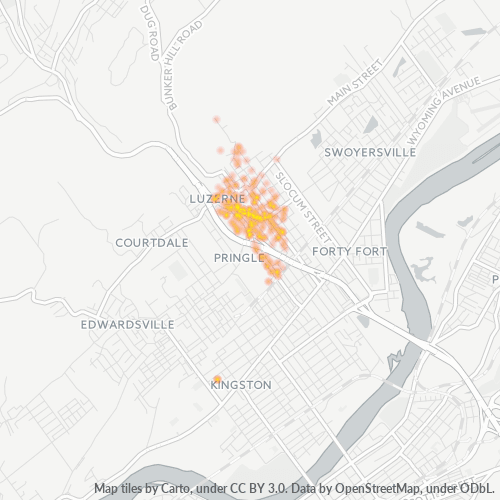 18709 Business Density Heatmap