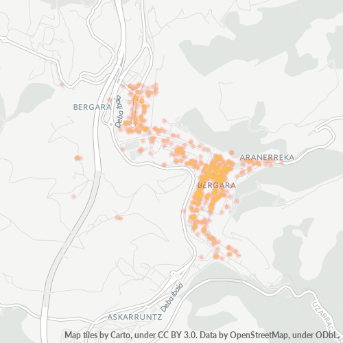 Mapa de calor para código postal 20570