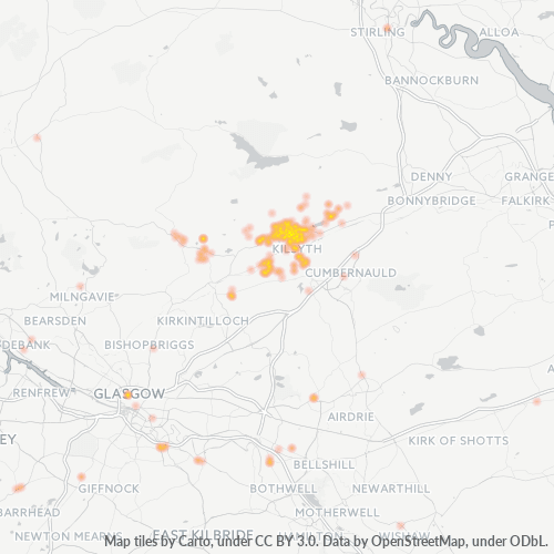 Heatmap for postal code G65