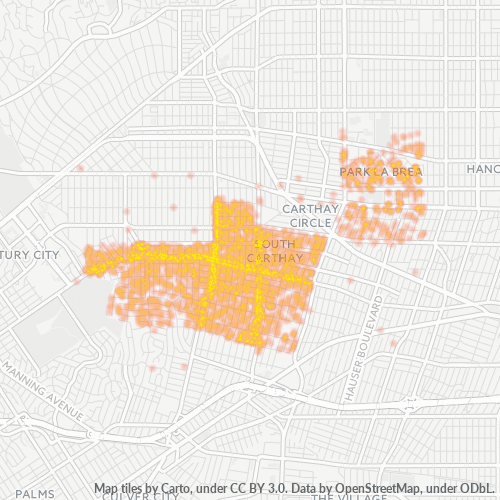 90035 Business Density Heatmap
