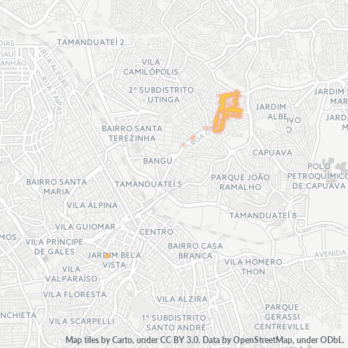 09251-000 Mapa de calor de densidad empresarial