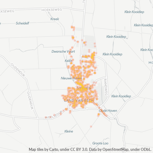Heatmap voor postcode 3291