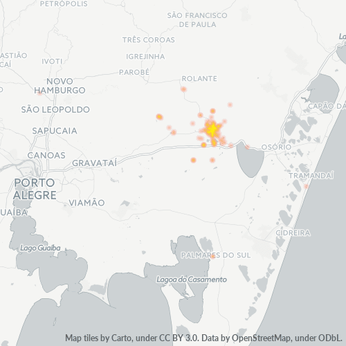 95500-000 Mapa de calor de densidad empresarial