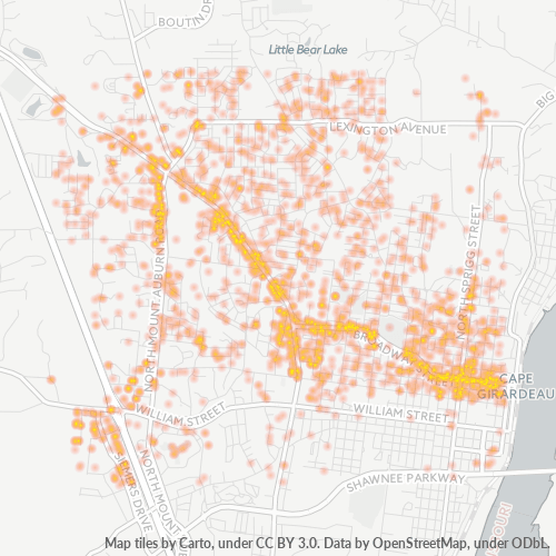 63701 Business Density Heatmap