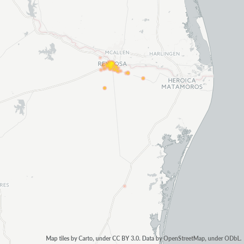 88500 Mapa de calor de densidad empresarial