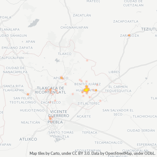 90500 Mapa de calor de densidad empresarial