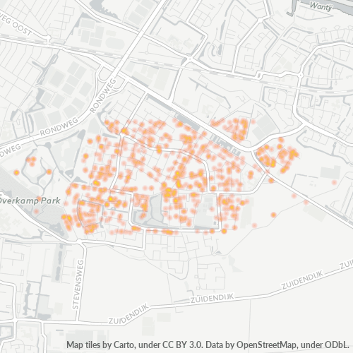 Heatmap voor postcode 3319