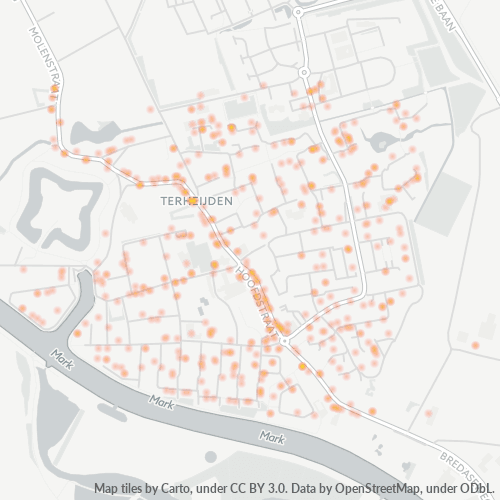 Heatmap voor postcode 4844