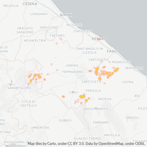 Mappa di calore per cap 61040