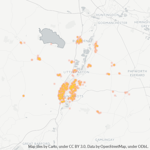 PE19 Business Density Heatmap