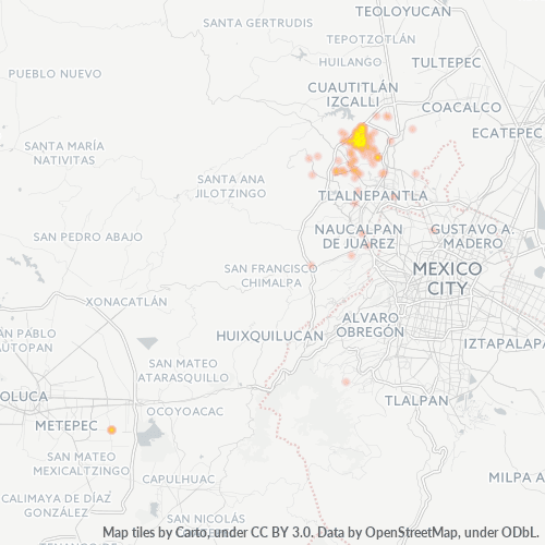 52928 Mapa de calor de densidad empresarial
