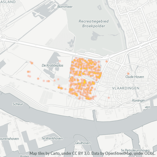 Heatmap voor postcode 3132
