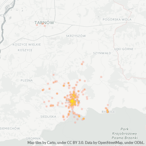 33-170 Mapa intensywności działalności gospodarczej