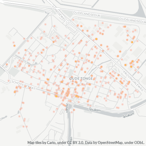 Heatmap voor postcode 3255