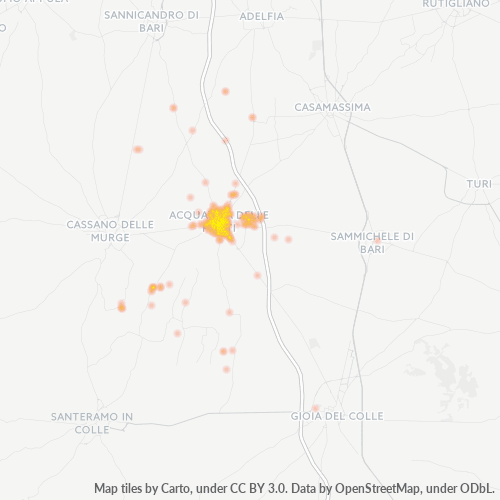 Mappa di calore per cap 70021