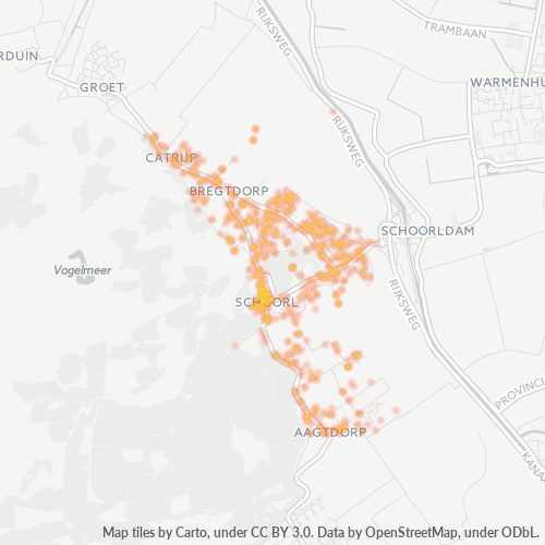 Heatmap voor postcode 1871
