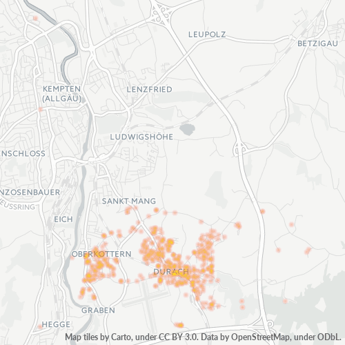Heatmap für plz 87471