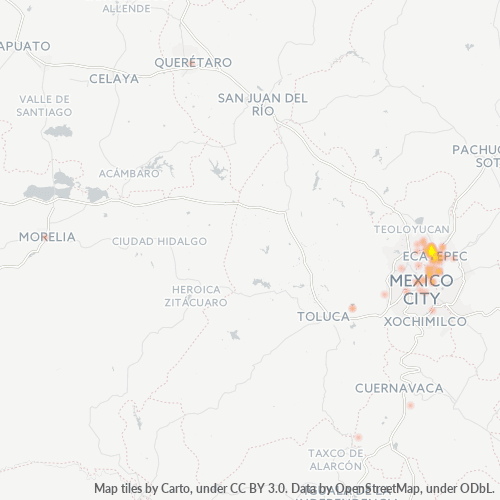 55010 Mapa de calor de densidad empresarial