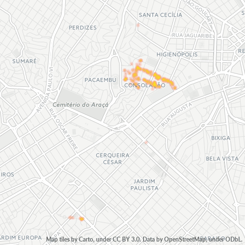 01243-000 Mapa de calor de densidad empresarial
