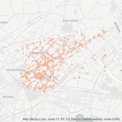 Mapa de calor para código postal 15404