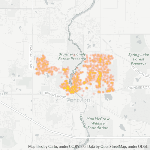 60110 Business Density Heatmap