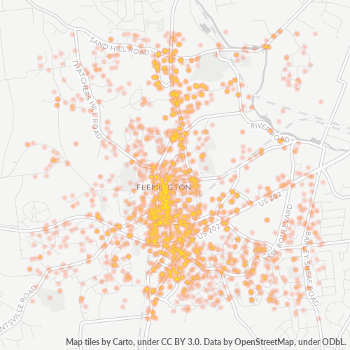 08822 Business Density Heatmap