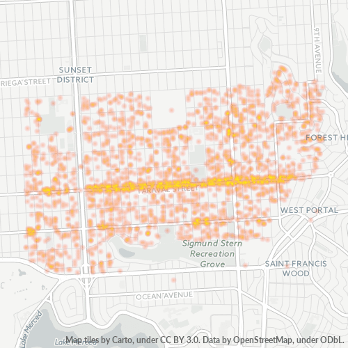 94116 Business Density Heatmap