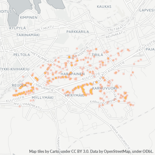 53500 Yritystiheys lämpökarttana