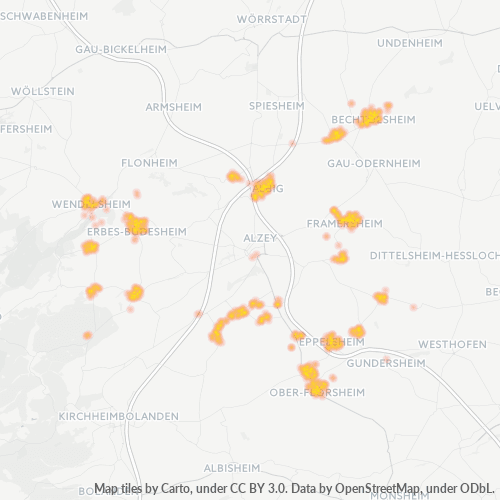 Heatmap für plz 55234