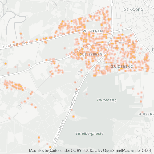 Heatmap voor postcode 1272